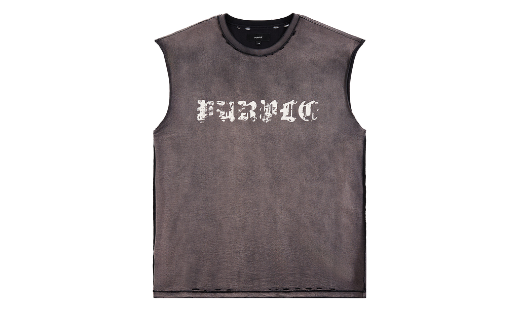 Worn Gothic Sleeveless Tee "Brown" P103 TBSP226