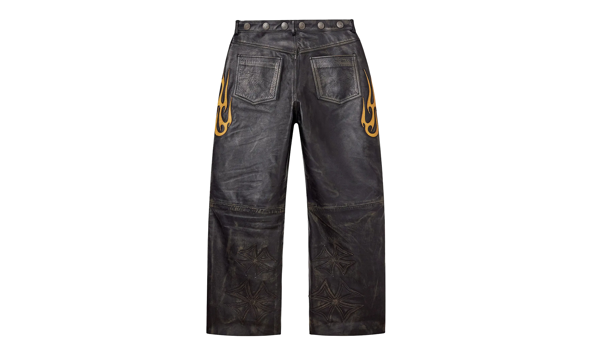 La Flare Leather Pants "Black / Yellow" VALE 10 011 VFLFLPB BK