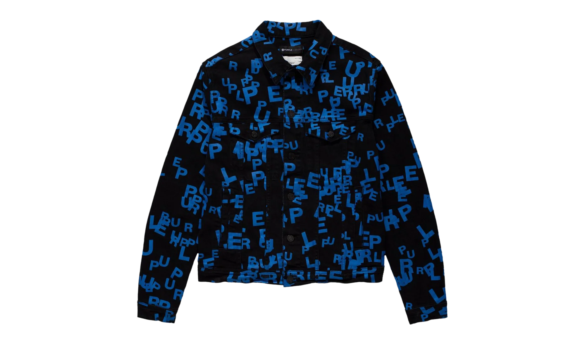 BLACK/BLUE LETTERS SCREEN PRINT TRUCKER "Black" P024 BBSP123