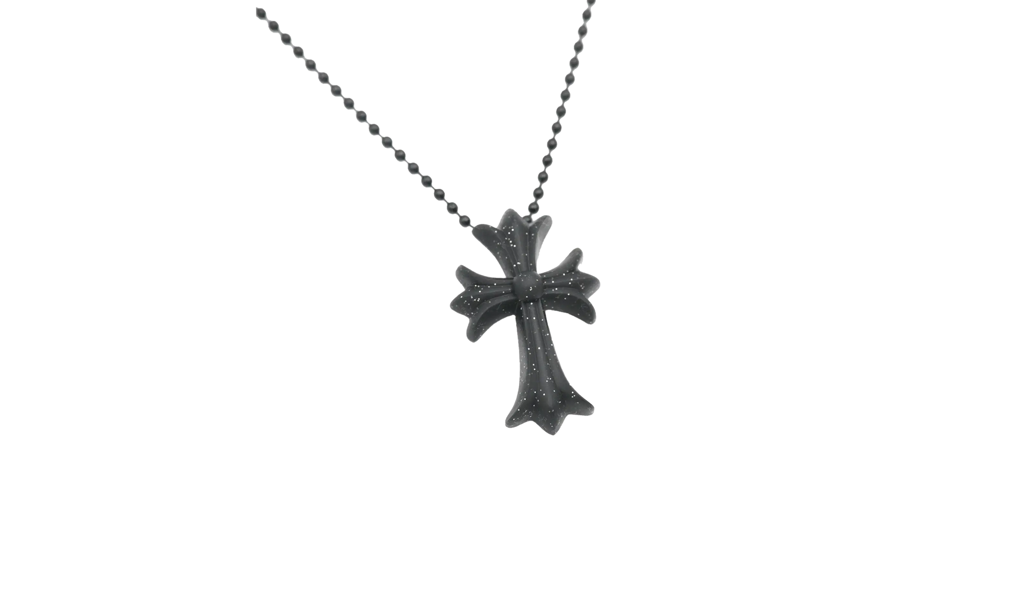 Silicone 30" Necklace "Black Glitter" CHRM0469