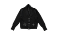 Leather Triple Cross Patch Cardigan Sweater "Black" CHRM0526