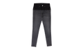 CONTRAST FABRIC WITH LEATHER AGED SKINNY JEANS "Aged Black, Black Leather" PS22WDS071 AGBLKBLK