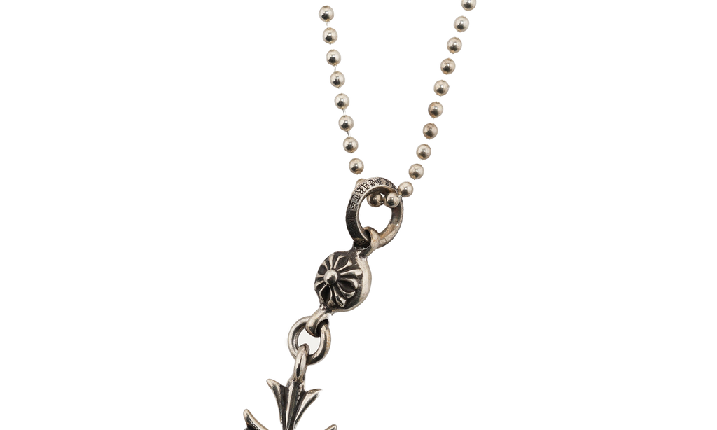 Small Cross Ball Chain Necklace "Silver" CHRM0644