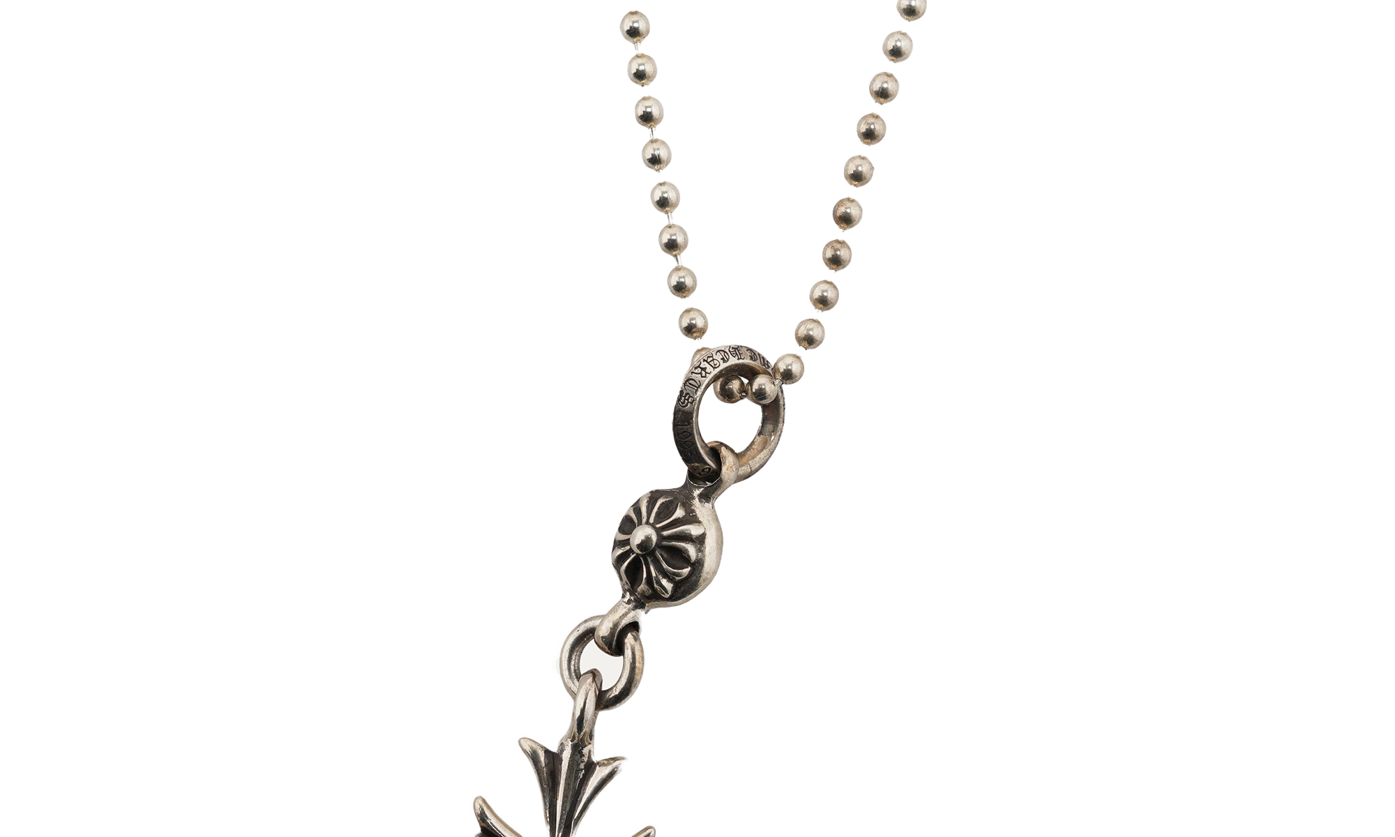 Small Cross Ball Chain Necklace "Silver" CHRM0644