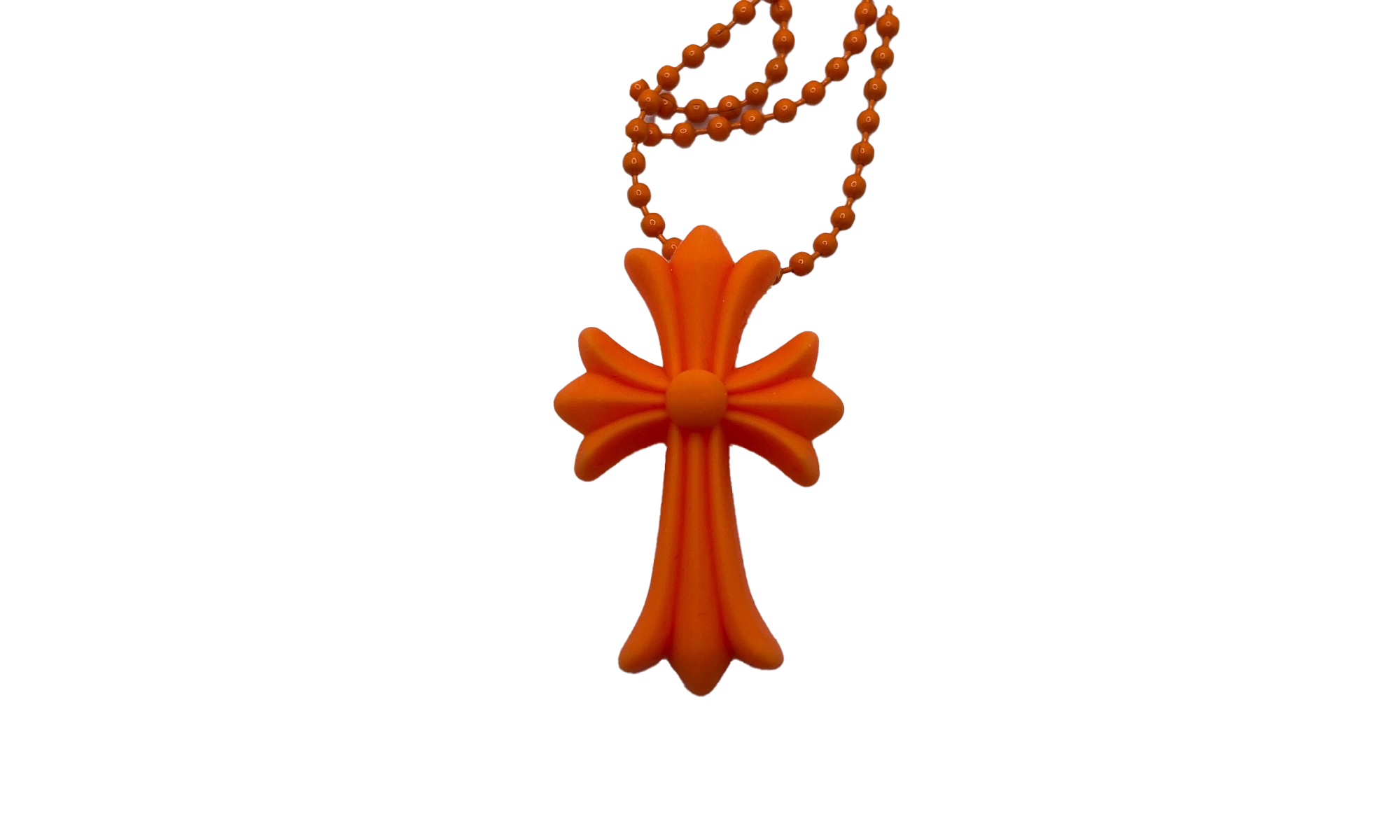 Silicrone Cross Necklace "Orange" CHRM0492
