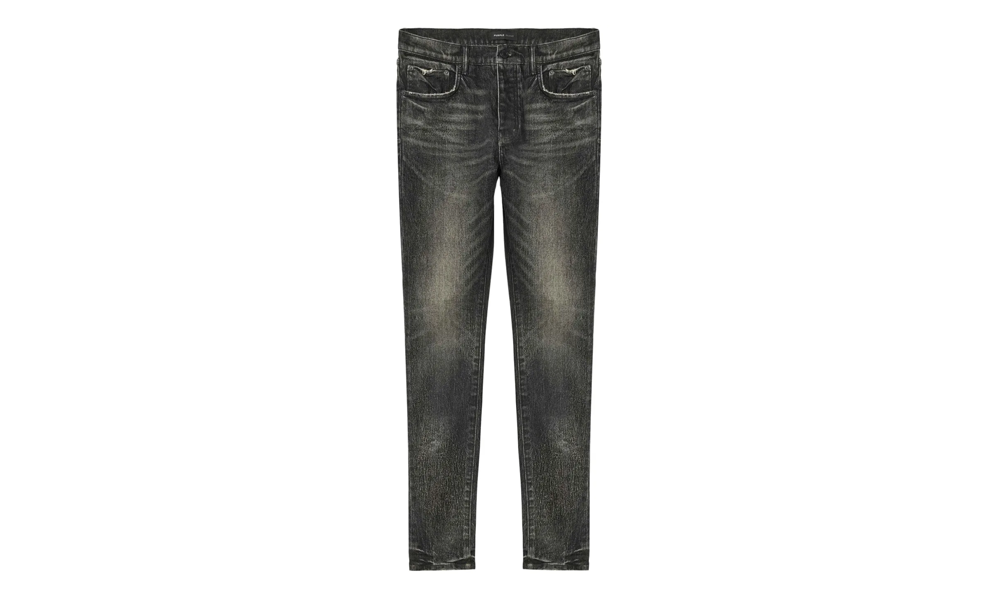Crackle Coated Denim "Black" P001 SIWC424