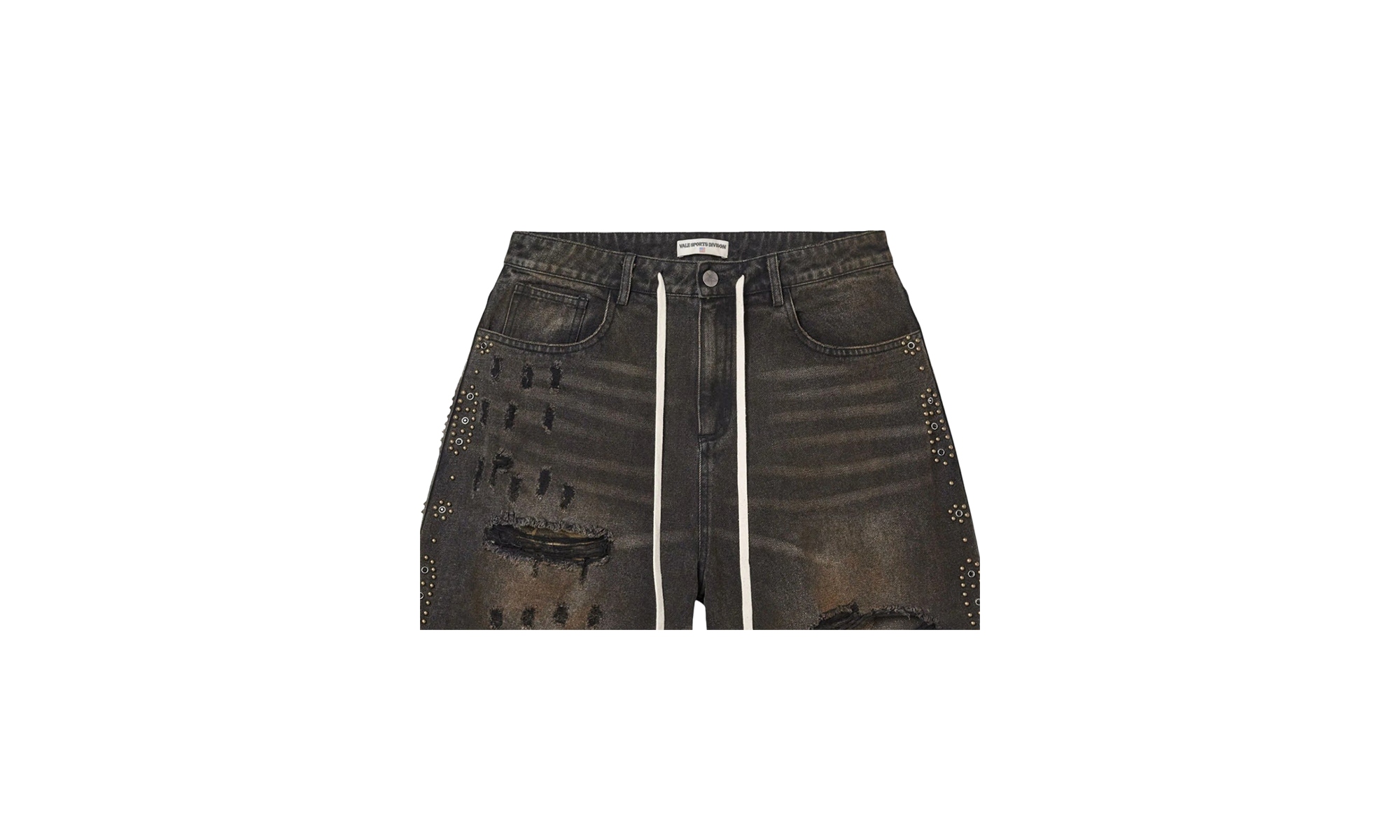 DIV Studded Combo Denim Shorts "Faded Dark Wash" BX66HM2Y