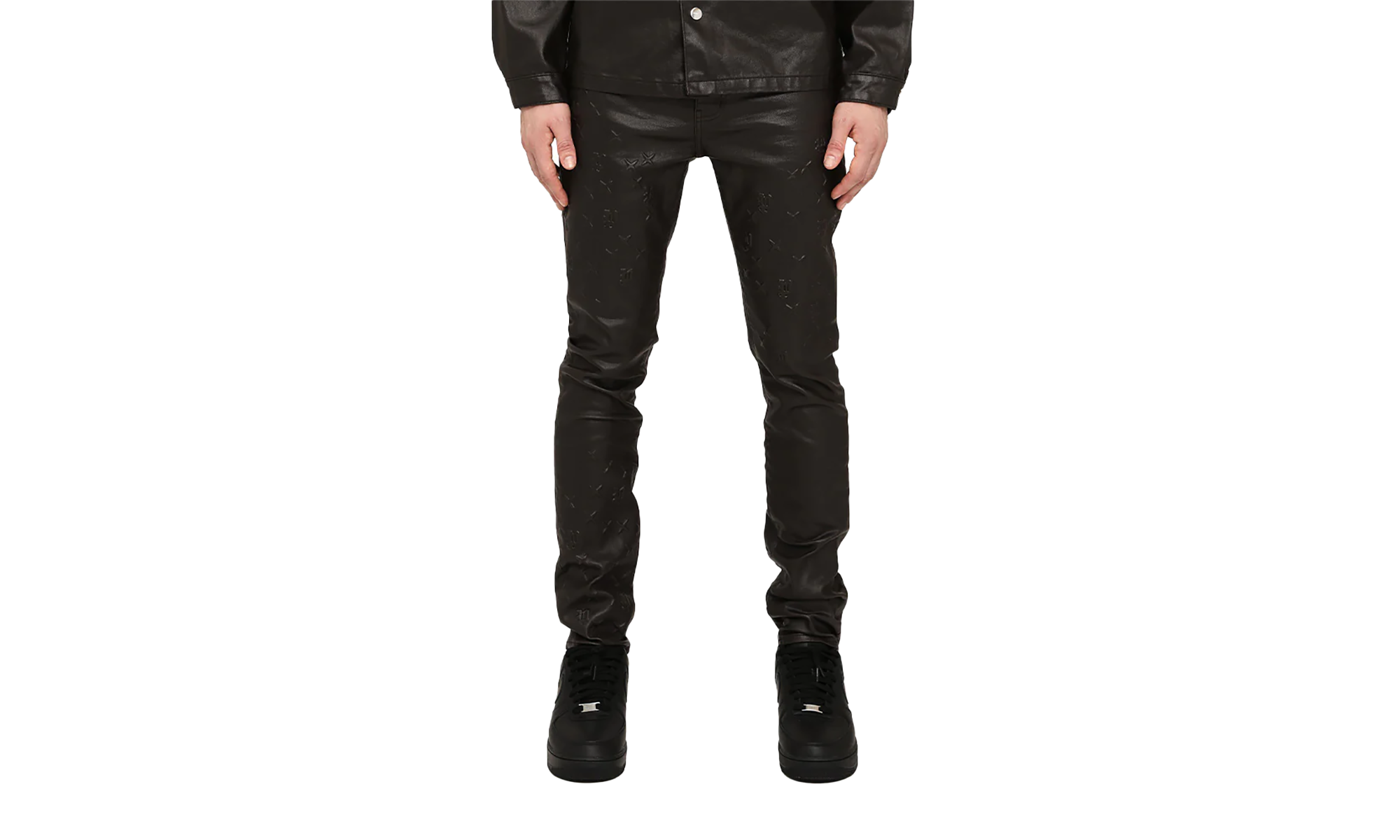 Mono Embossed Denim Skinny Fit "Brown" P001 SMBM425