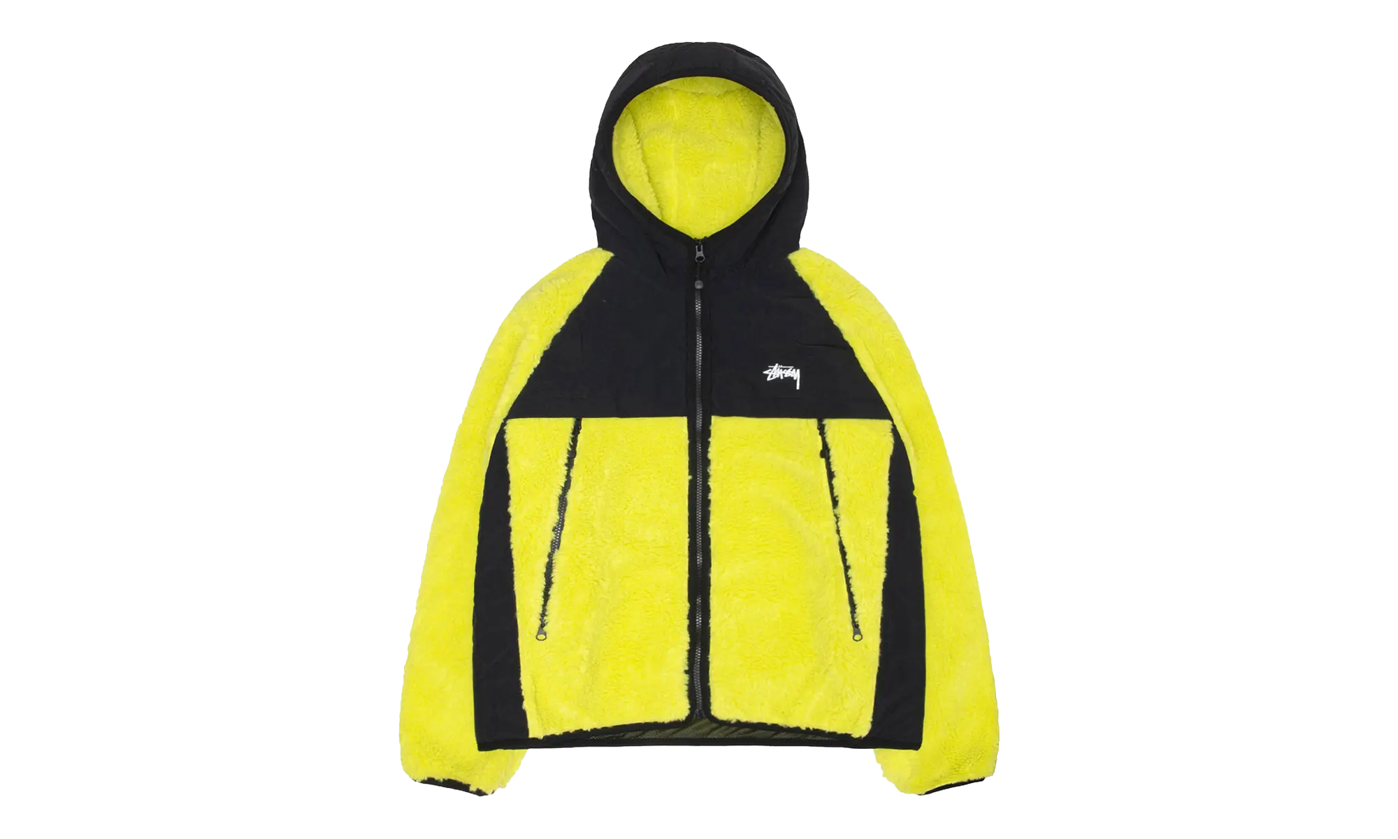 Sherpa Paneled Hooded Jacket "Lime" STUS393