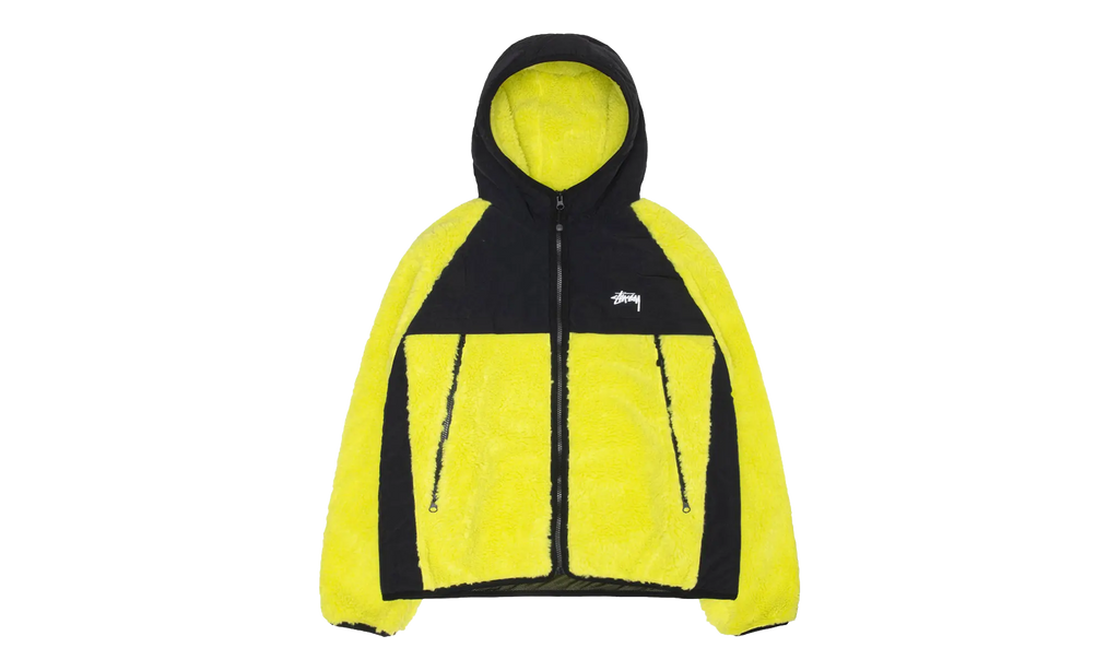 Sherpa Paneled Hooded Jacket "Lime" STUS393