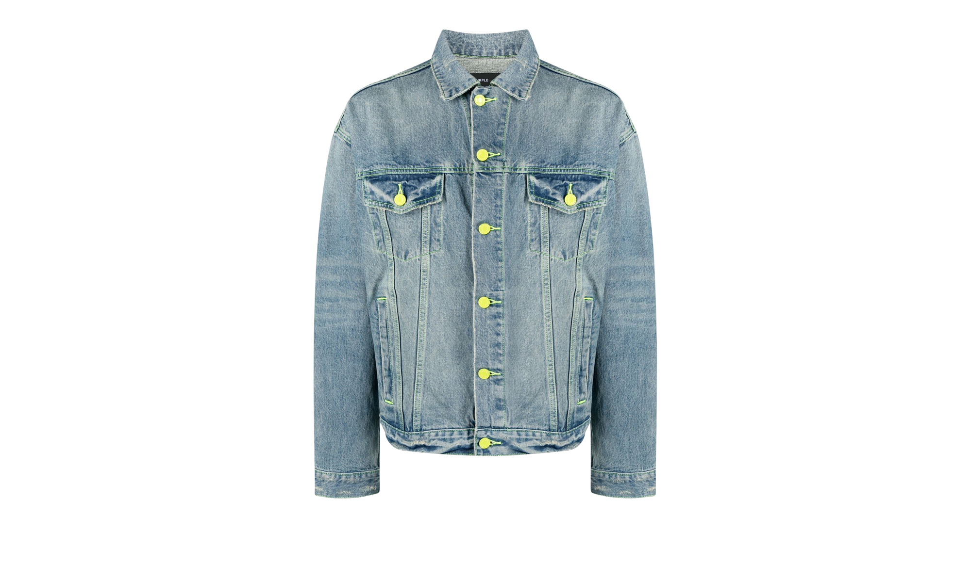 VINTAGE LIGHT INDIGO NEON POP OVERSIZED JEAN JACKET "Blue" P027 VINJ123
