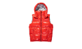 NYLON PUFFER VEST "Red" P623 PRDV423