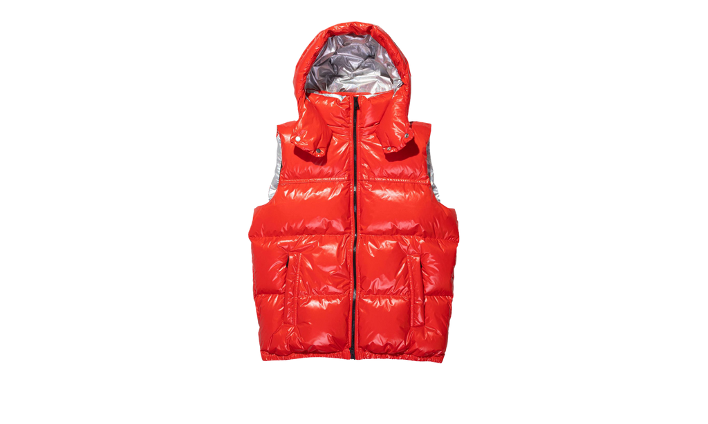 NYLON PUFFER VEST "Red" P623 PRDV423
