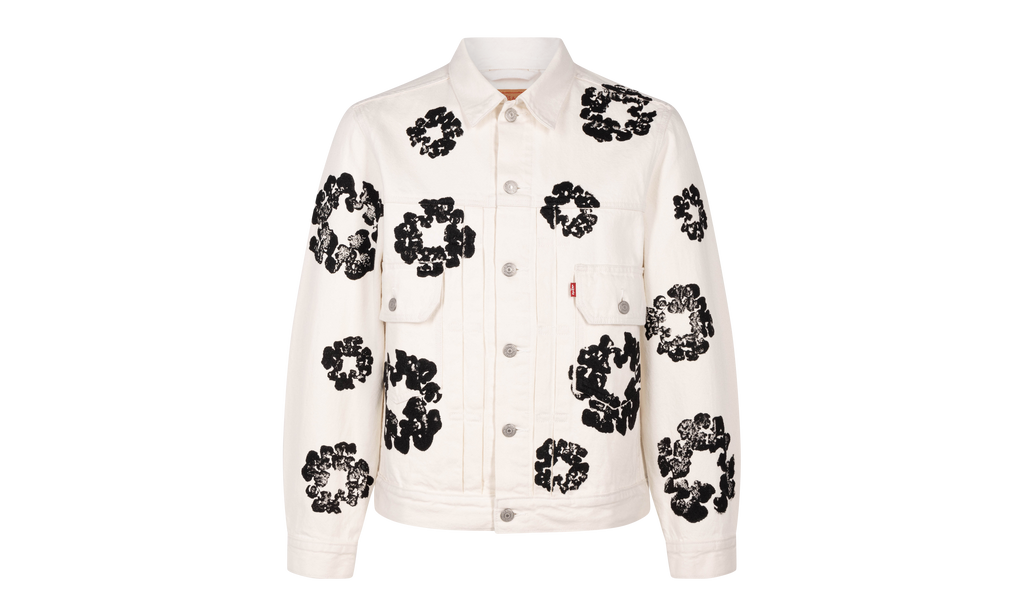 The Cotton Wreath Denim Jacket "White" DT16