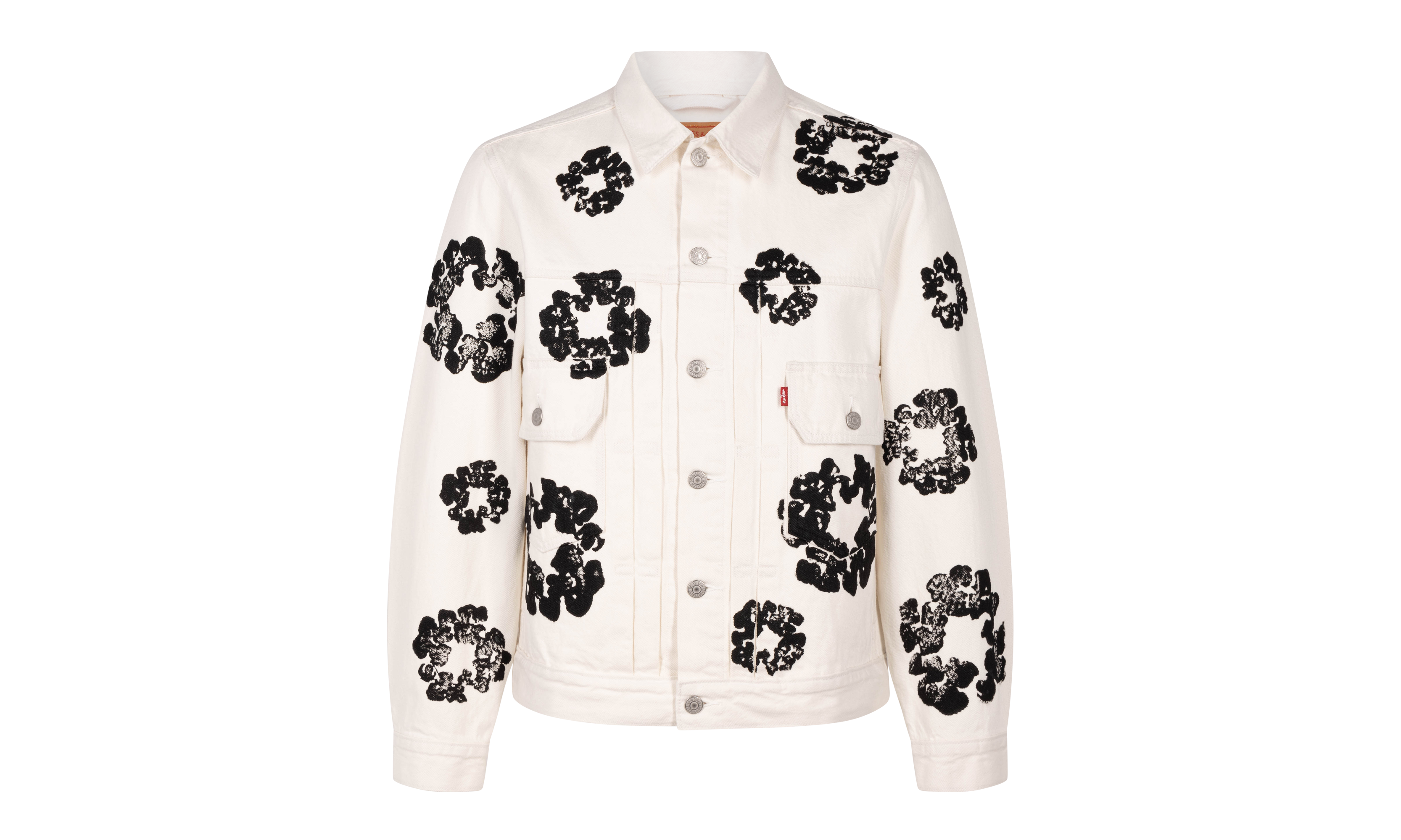 The Cotton Wreath Denim Jacket "White" DT16
