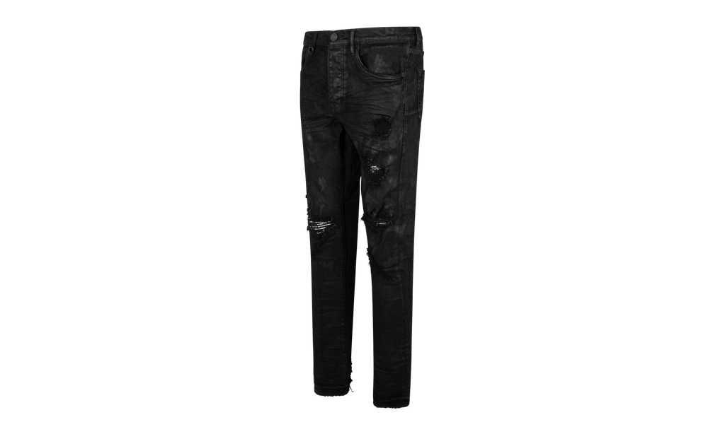 Slim Fit Jeans Low Rise With Slim Leg "Black Oil Spill" P001 BOP