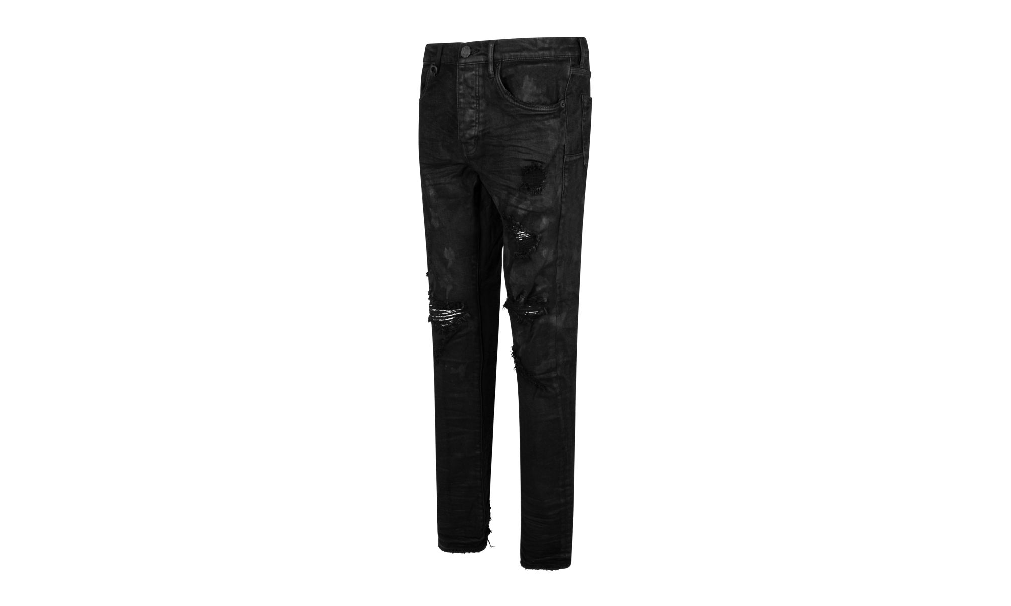Slim Fit Jeans Low Rise With Slim Leg "Black Oil Spill" P001 BOP