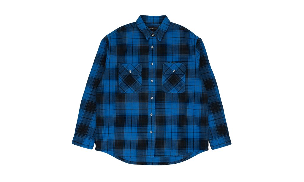 PLAID FLANNEL LS SHIRT CASUAL BUTTON-DOWN SHIRTS "Blue" PRP XTPS 0020