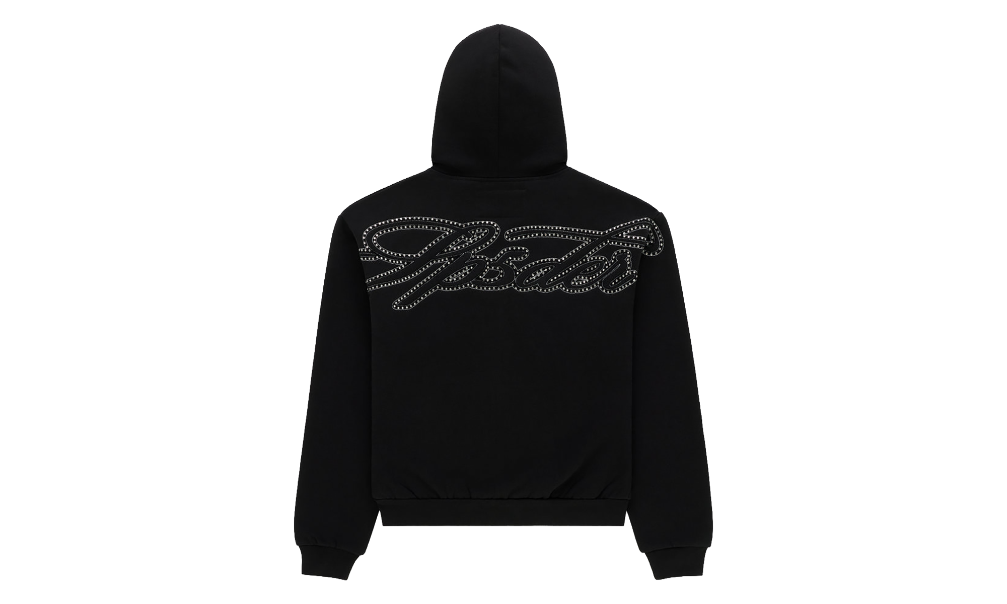 Rhinestone Script Zip Hoodie "Black" SP5der351
