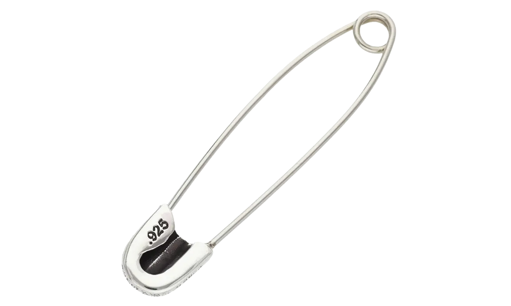 Large Safety Pin Necklace "Silver" CHRM0808