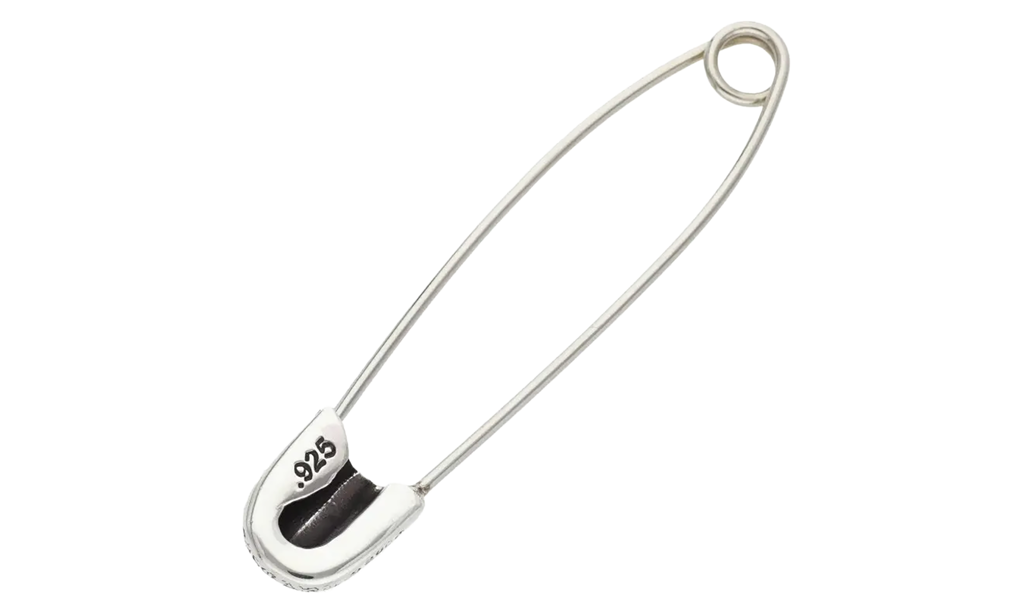 Large Safety Pin Necklace "Silver" CHRM0808