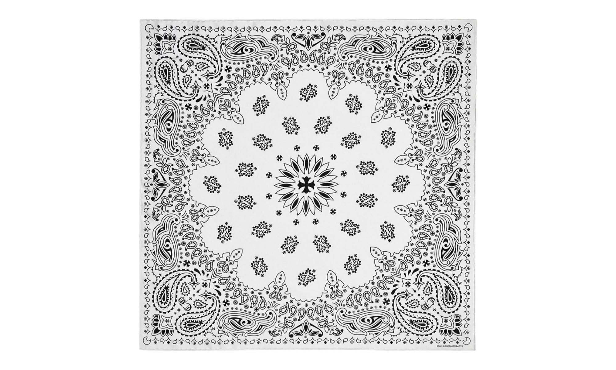 Silk bandana scarf "Black/White" CHRM0464