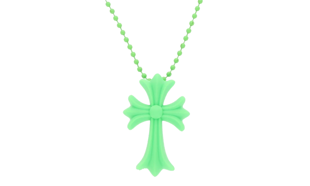 Silicon Small CH Cross Necklace "Green" CHRM0485