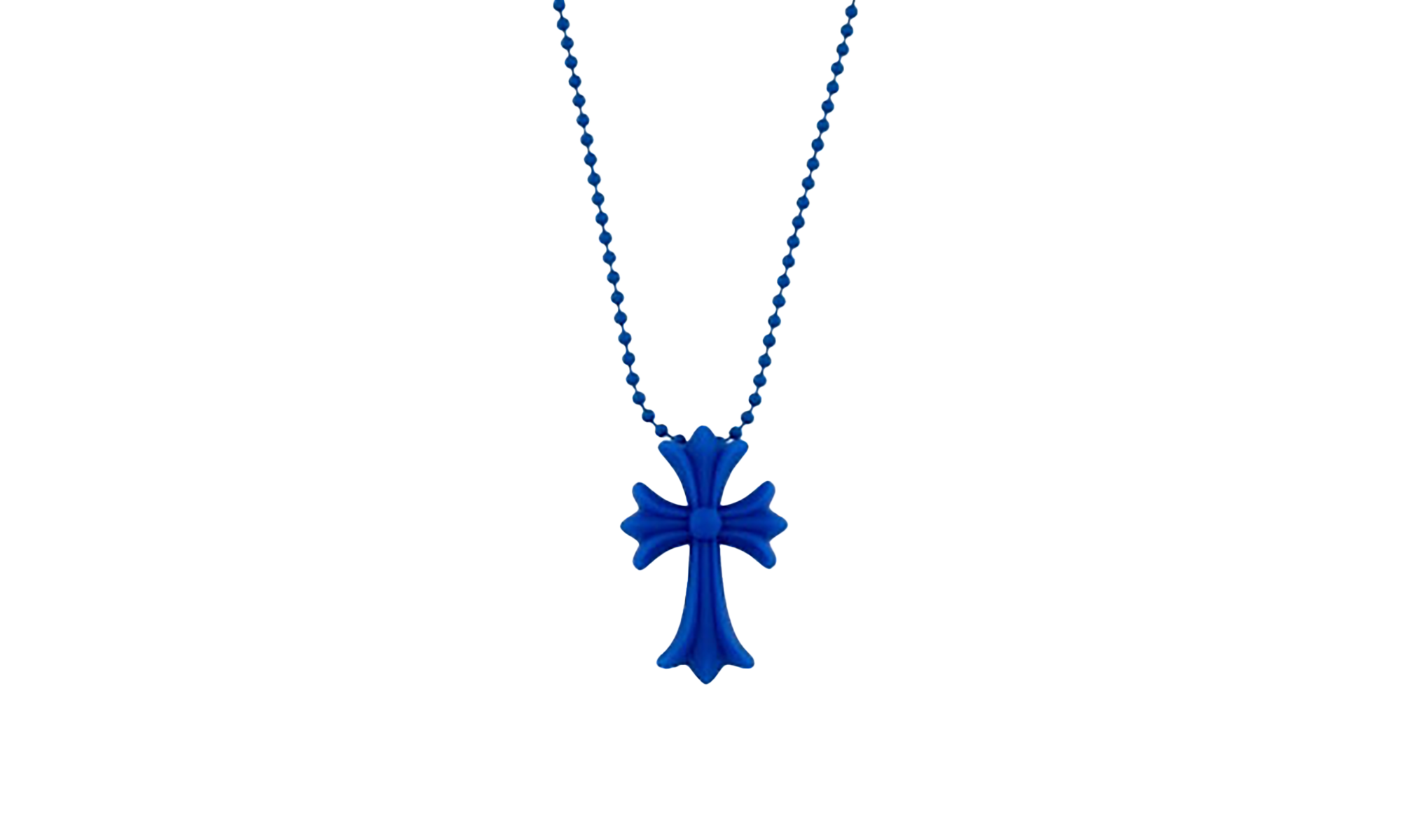 Silicone cross necklace "Blue" CHRM0493