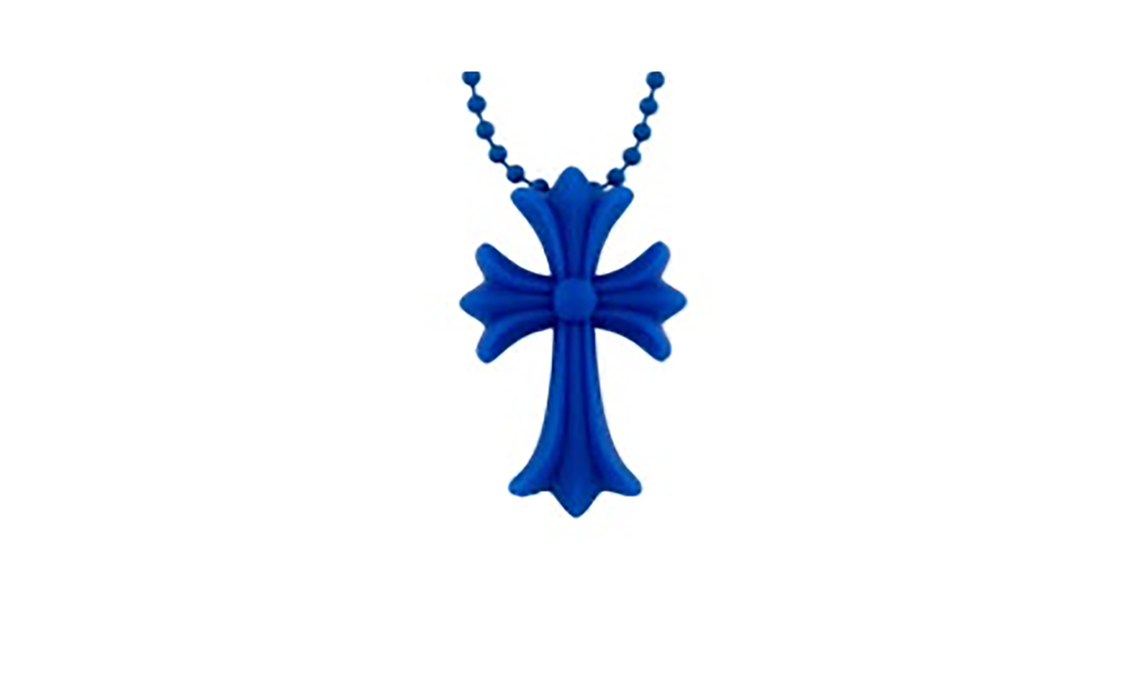Silicone cross necklace "Blue" CHRM0493