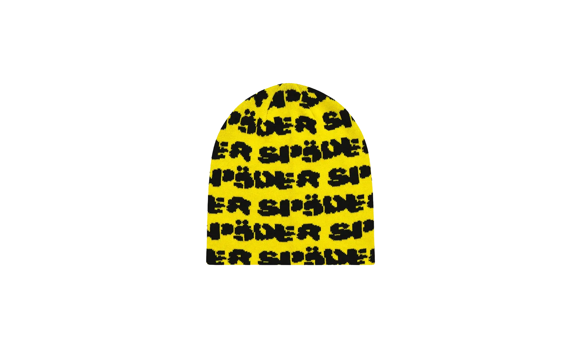 Fuzzy Logo Skully Beanie Unisex Style "Yellow" SP5der61