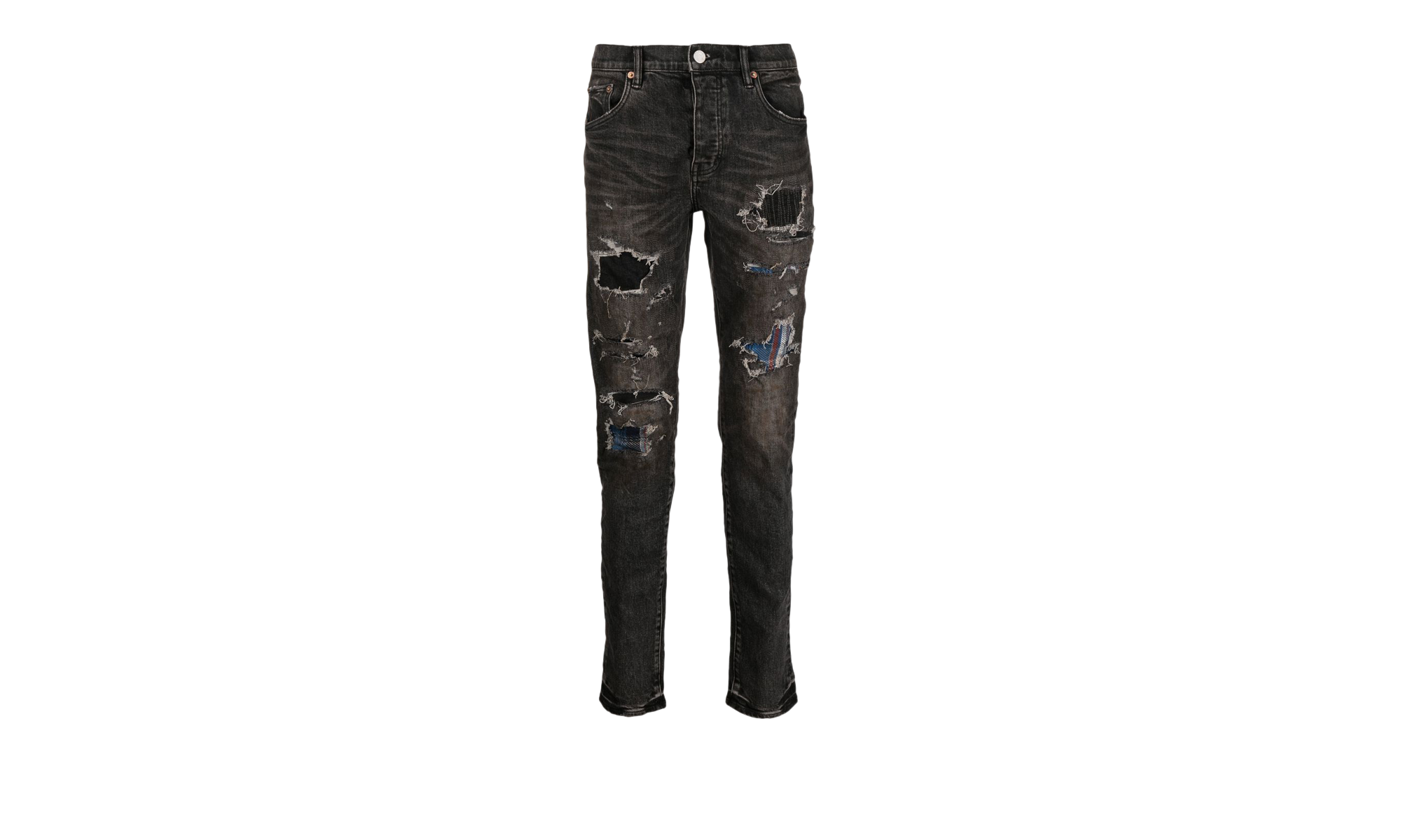 BLACK HEAVY REPAIR WITH PLAID PATCH "Black" P001 BLRP422
