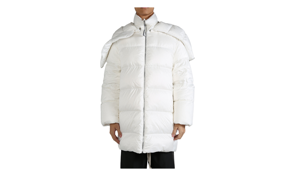 Rick Owens Woven Hooded Cyclopic Coat "Milk" MON39