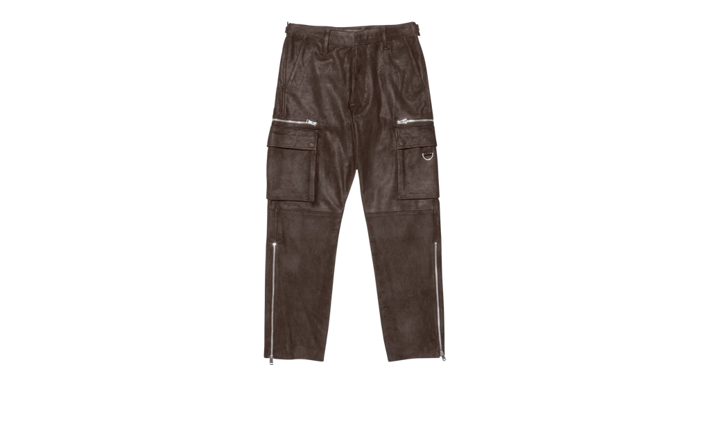 SUEDE ZIP CARGO PANT "Brown" P521 LPCD423