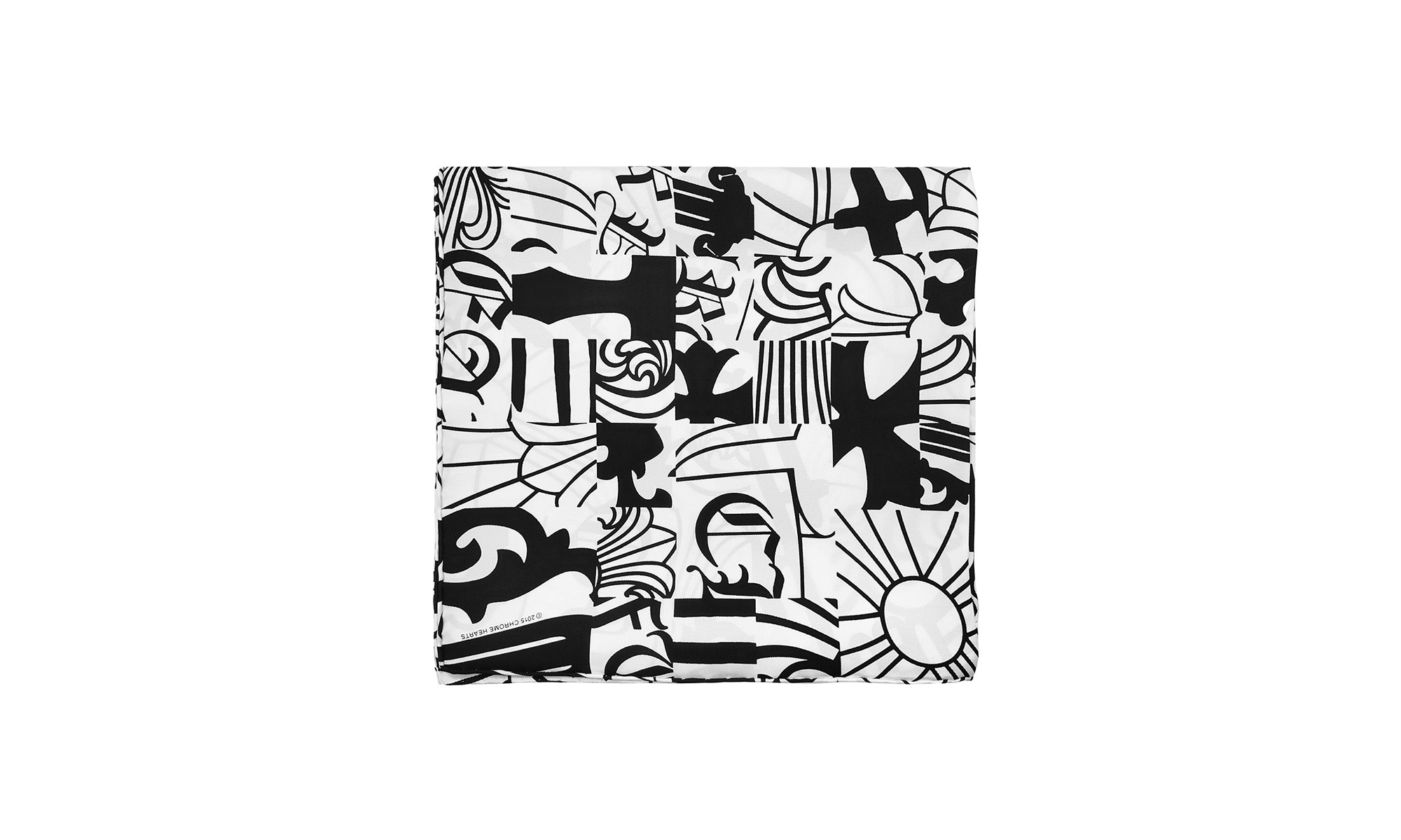 Multi Element Silk Scarf "Black / White" CHRM0514