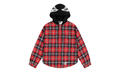 Hooded Zip Flannel Shirt Jacket "Red Plaid" SP5der227
