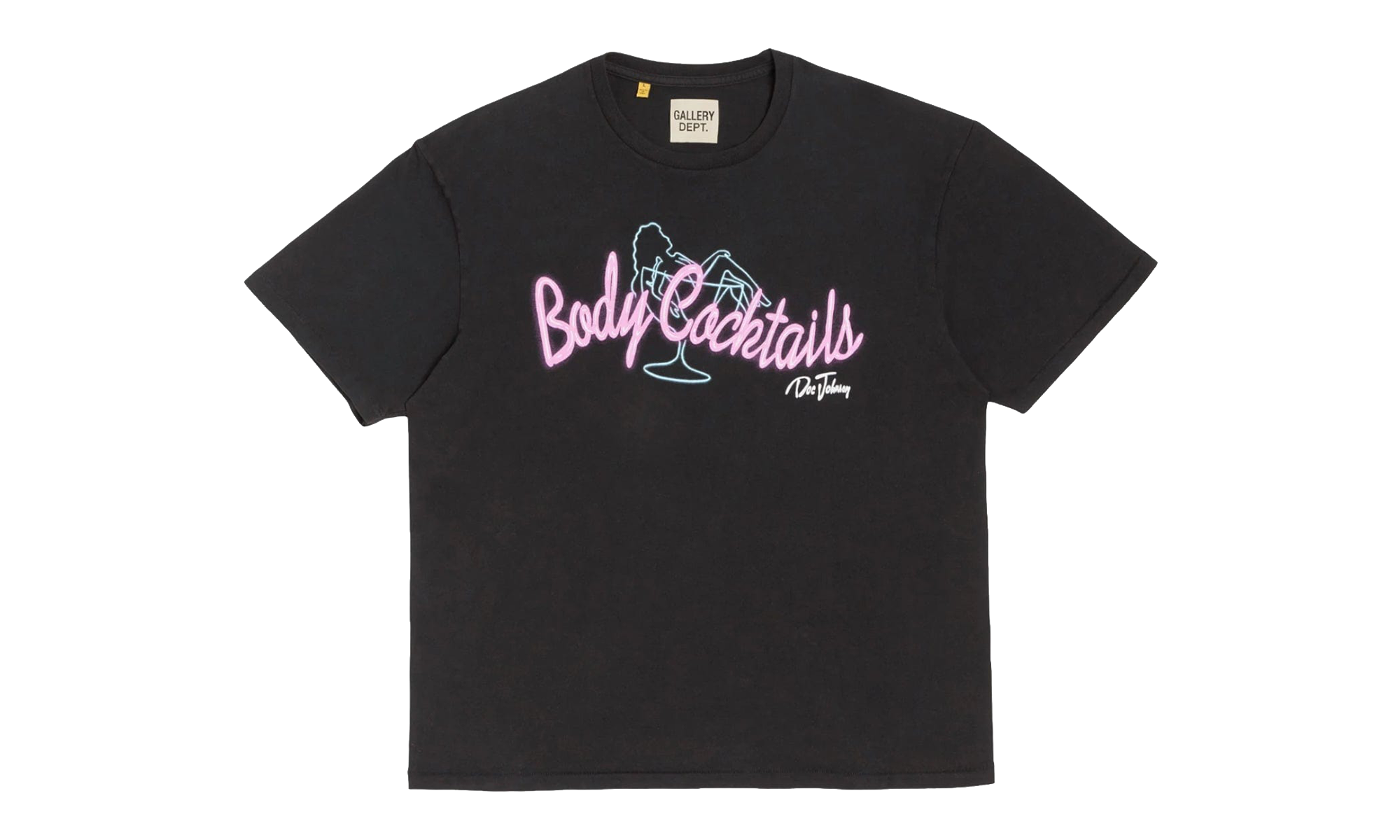 Doc Johnson Body Cocktails Logo Short Sleeve Tee Shirt "Black Multi" BDC 1000