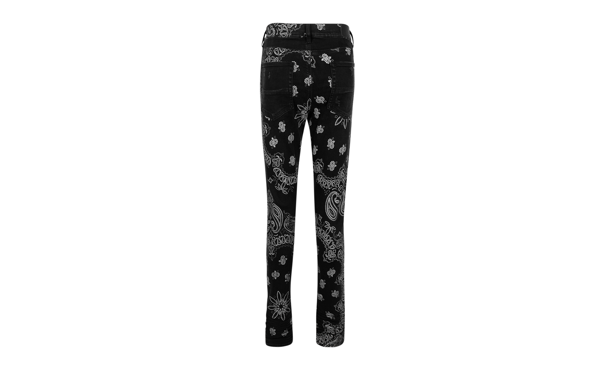 Black Cotton Flocked Bandana Skinny Jeans "Black" MDS050023