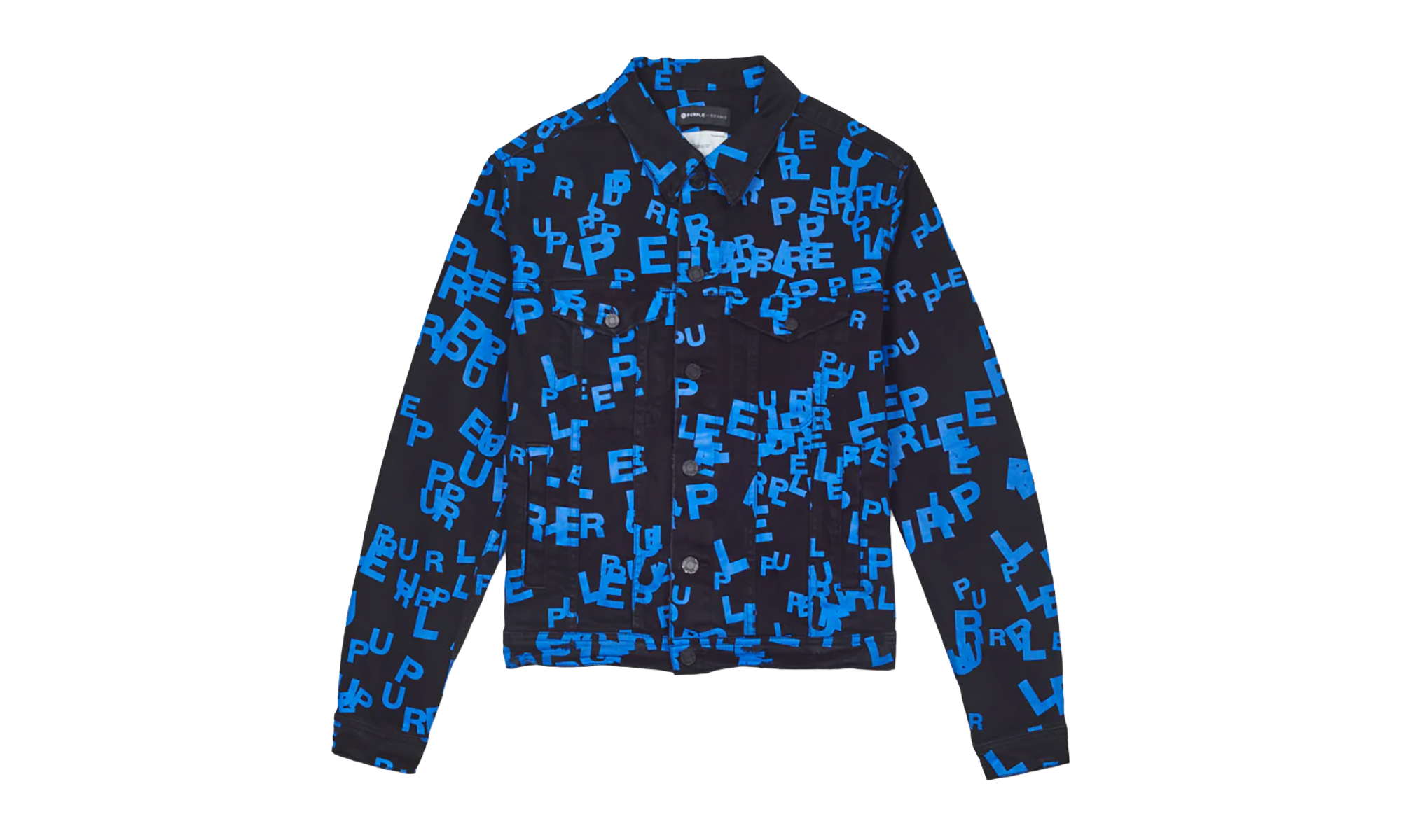 BLACK/BLUE LETTERS SCREEN PRINT TRUCKER "Black" P024 BBSP123