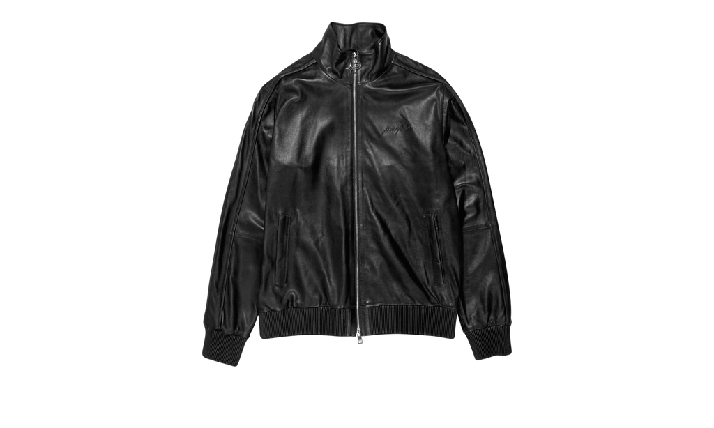 LEATHER TRACK JACKET "Black" P632 LBBJ423