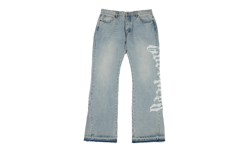 OG Logo Flared Printed Denim Jeans "Blue Wash" GS113