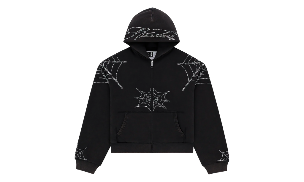 Rhinestone We Zip Hoodie "Black" SP5der397