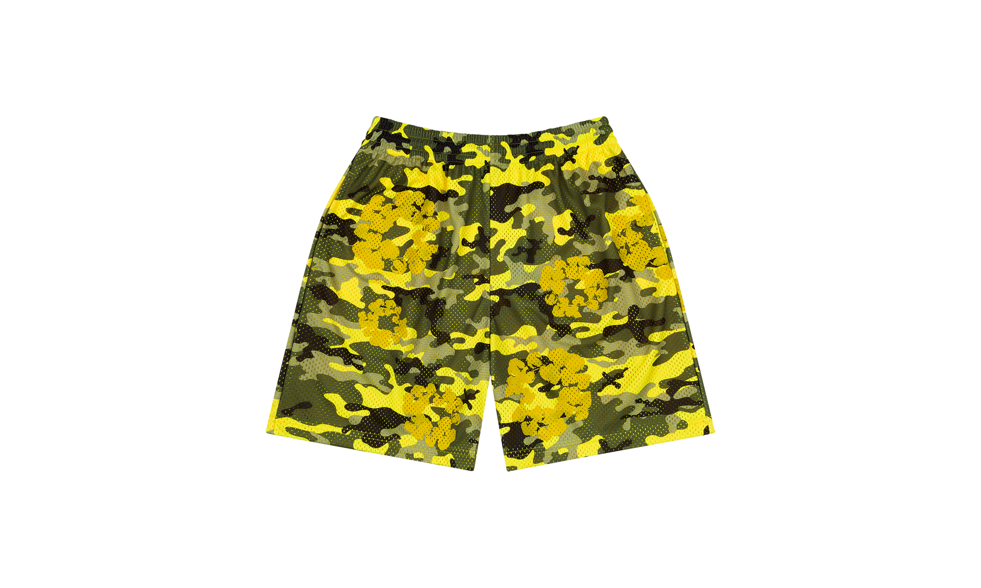 Camo Cotton Wreath Mesh Shorts "Yellow" DT176