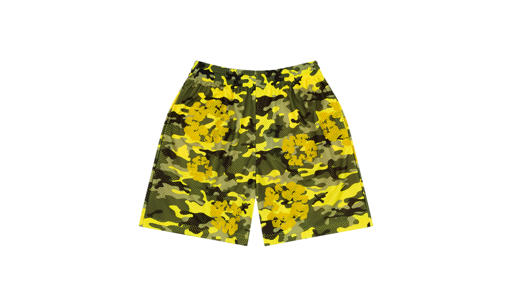 Camo Cotton Wreath Mesh Shorts "Yellow" DT176