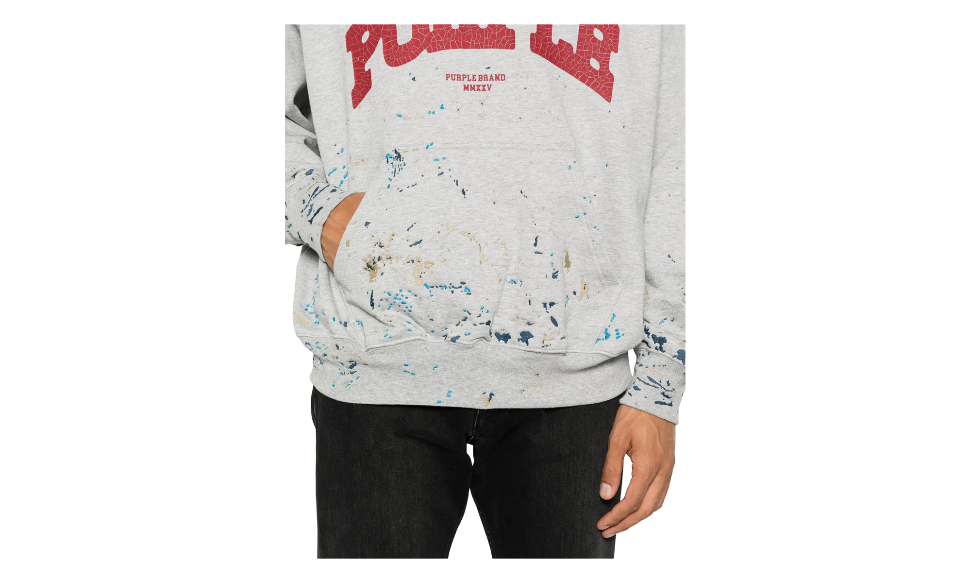 Crackle Paint Hoodie "Heather" P401 MFGS325
