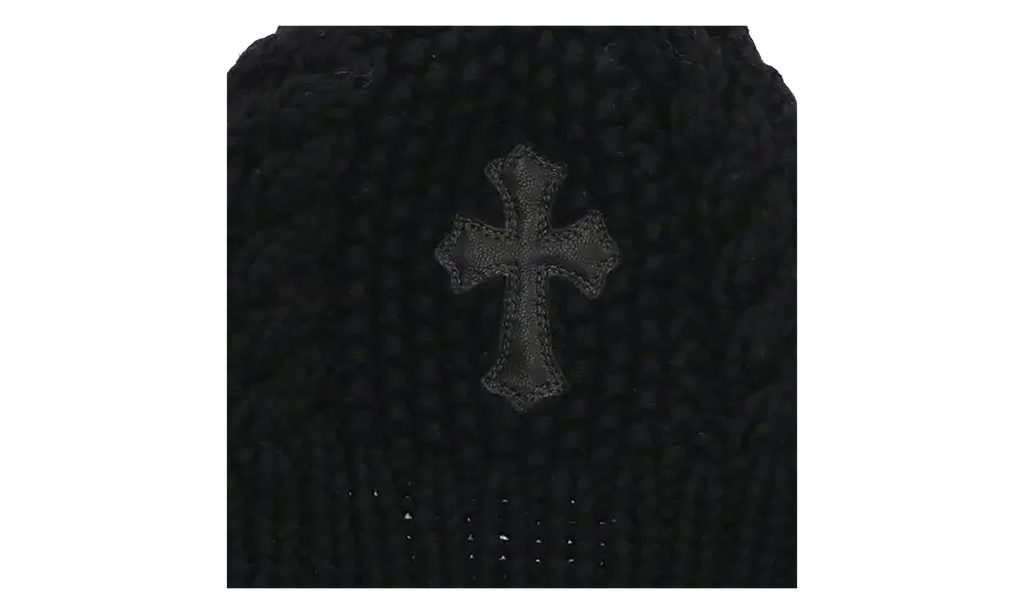 Leather Cross Patch Beanie "Black" CHRM0768