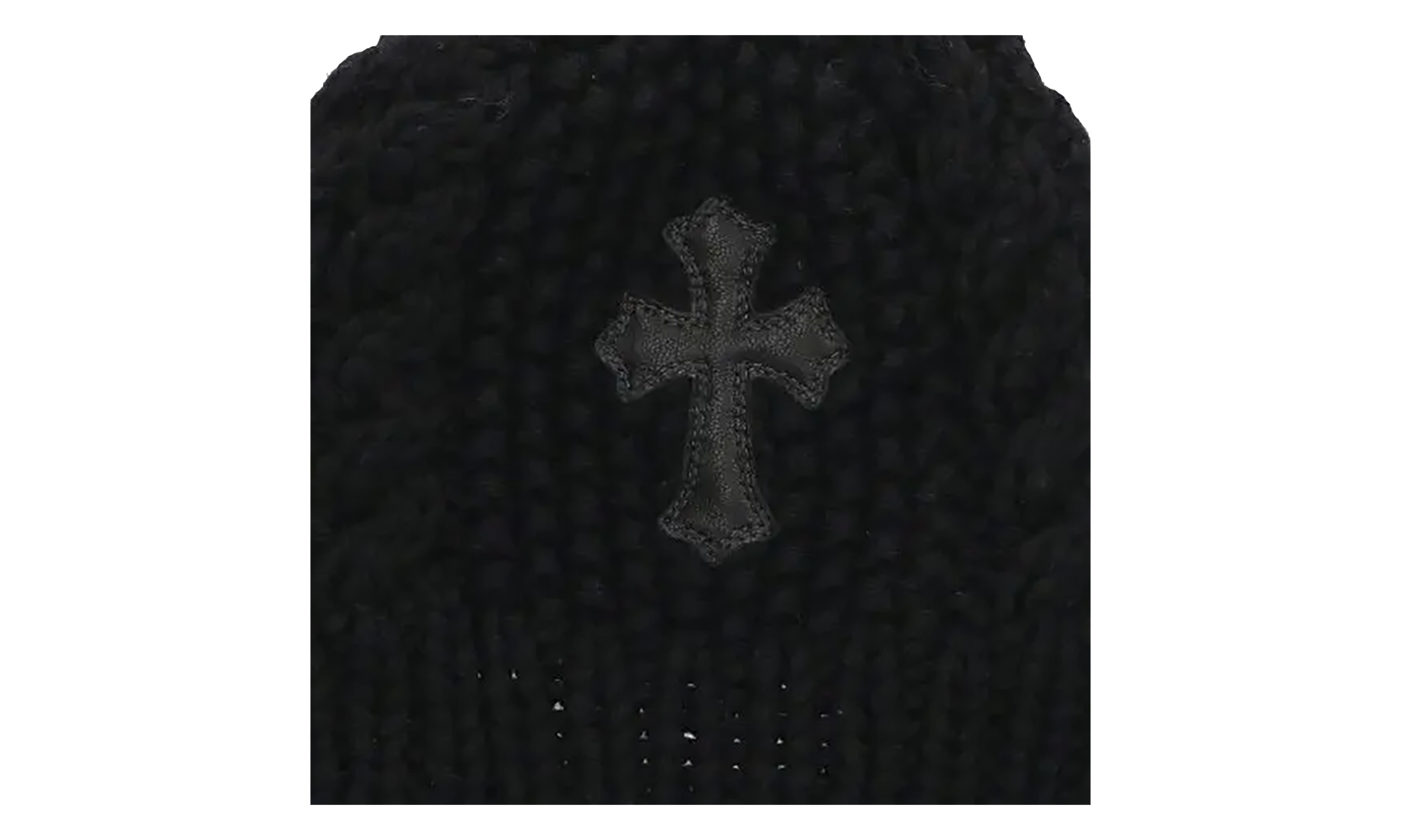Leather Cross Patch Beanie "Black" CHRM0768