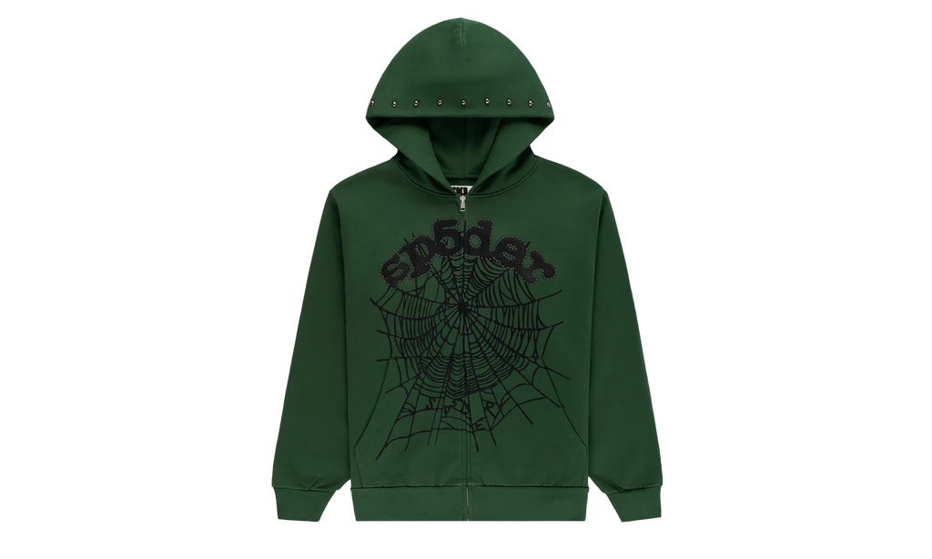 OG Web Studded Zip Hoodie "Green" SP5der196