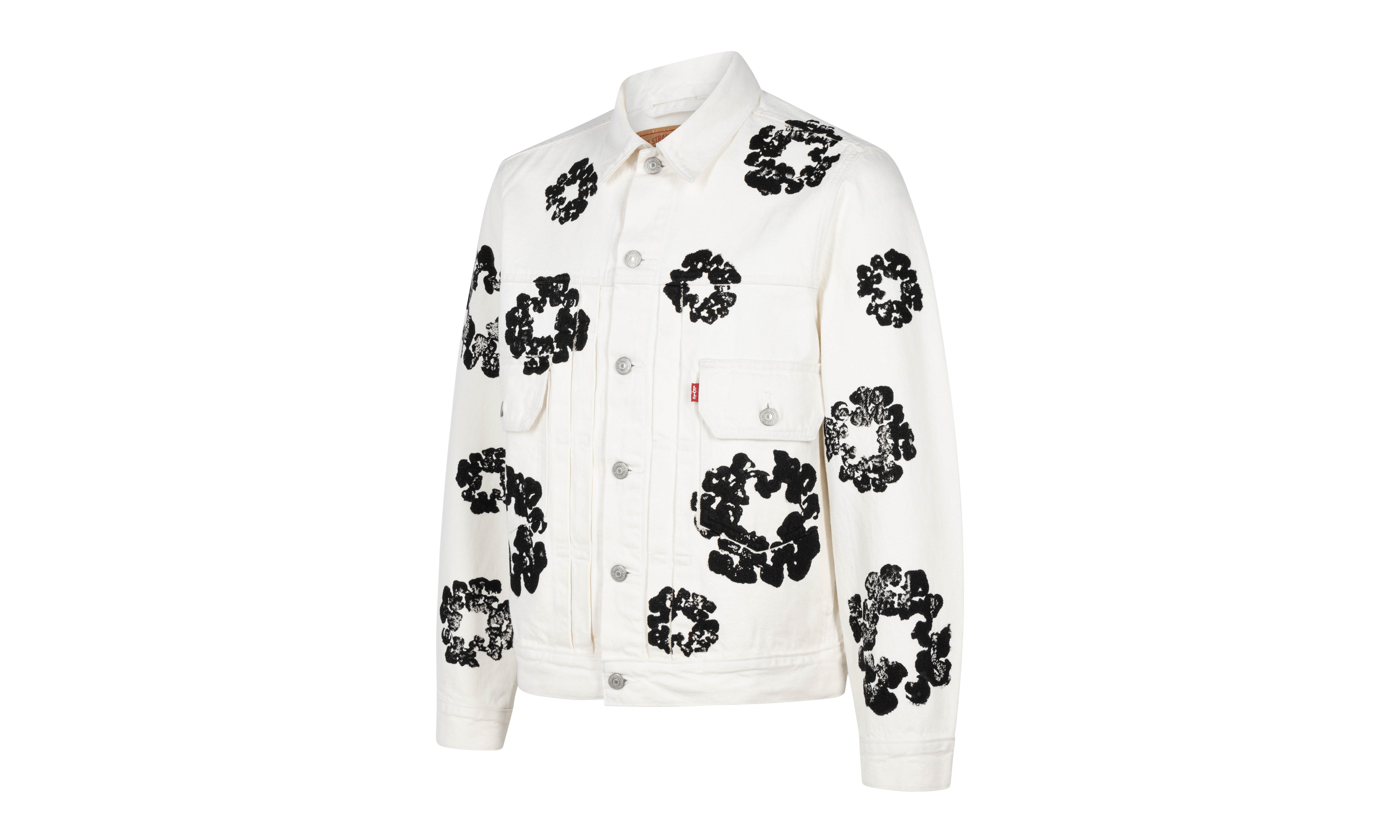 The Cotton Wreath Denim Jacket "White" DT16