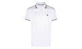 Striped Trim SS Polo Collar T-shirt "Brilliant White" MON59