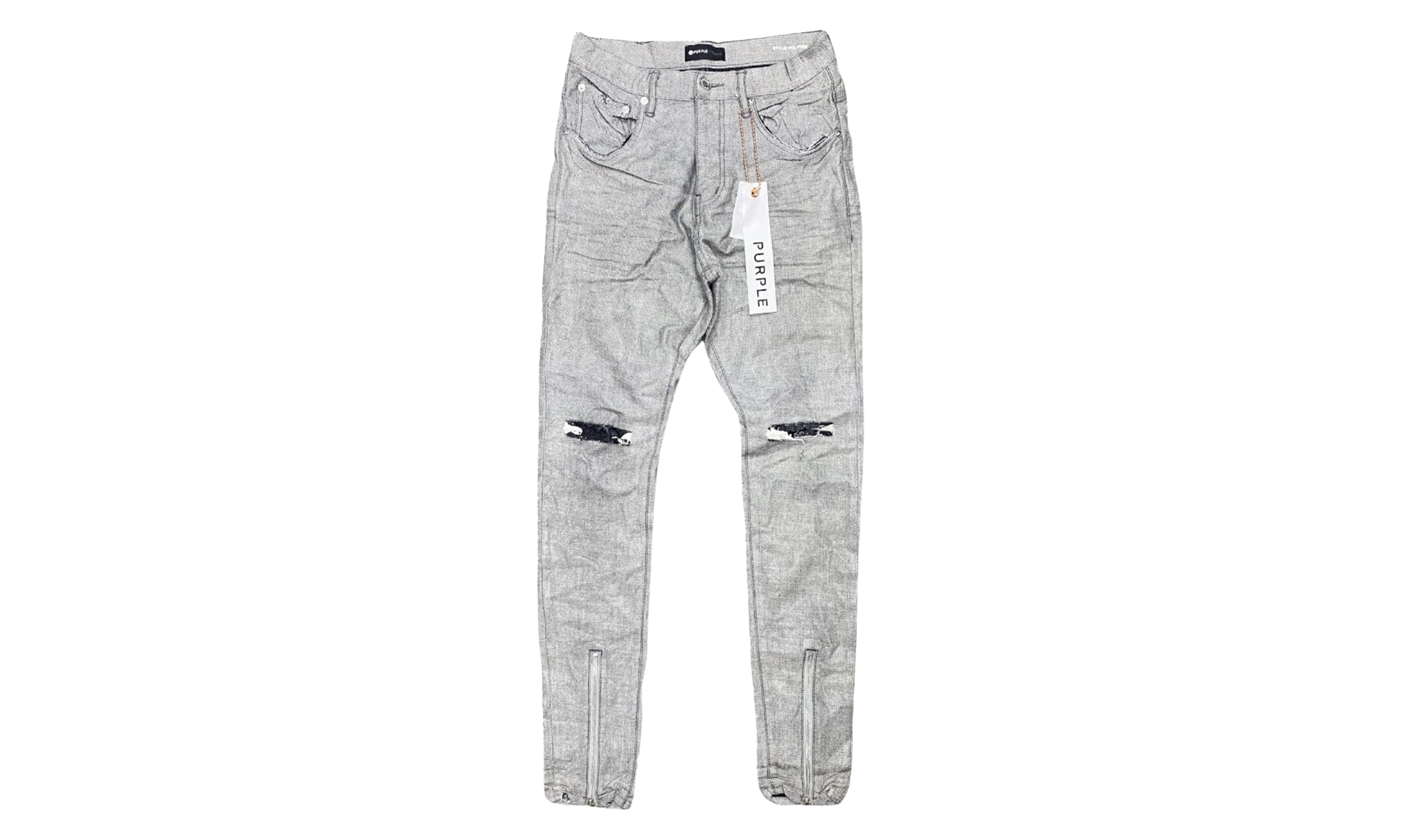 Reverse Front Hem Zip Jeans P002 GRFZ222